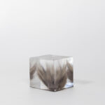 Buddy pet memorial keepsakes. Resin cube fur memorial.