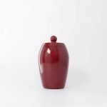 Buddy pet urn. Image of glazed tall urn in plum.