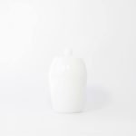 Buddy pet urn. Image of glazed tall urn in white.