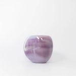 Buddy pet urn. Image of organic marbled urn in lilac.
