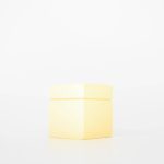 Buddy pet cremation urn. Image of modern cube urn in lemon.