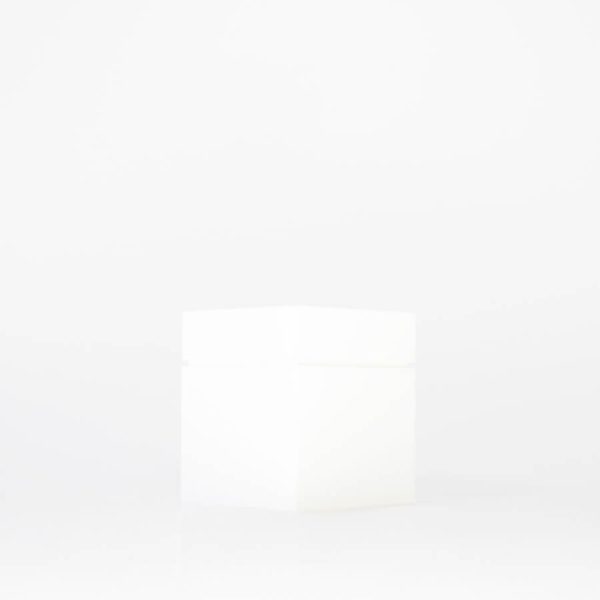 Buddy pet cremation urn. Image of modern cube urn in white.