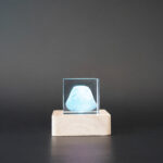 Pet memorial keepsake. 3D crystal nose print memorial in multi.