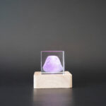 Pet memorial keepsake. 3D crystal nose print memorial in multi.