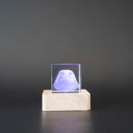 Pet memorial keepsake. 3D crystal nose print memorial in multi.